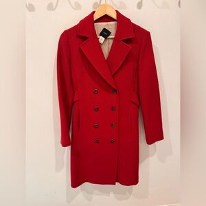 J CREW RED CLASSIC PEA COAT SIZE 4